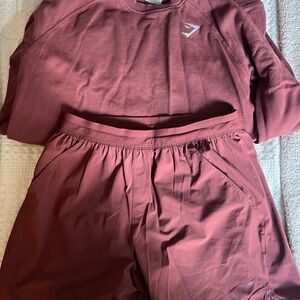 brown gymshark matching set